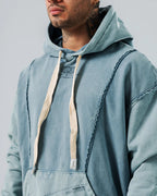 Hoodie Acid Wash Raw Lines